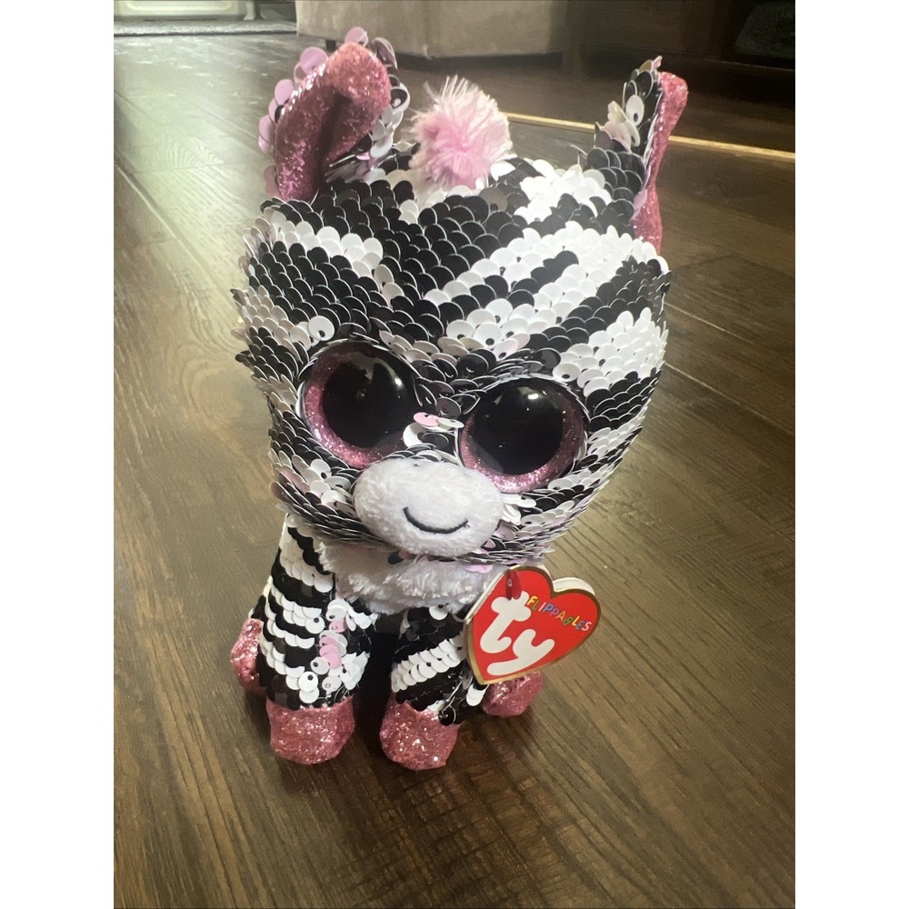 Zoey The Zebra Sequin‎ Toy, Ty Flippables Collection 6" (15cm)